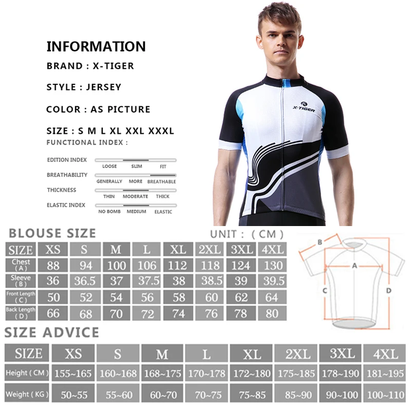 

X-TIGER Cycling Jersey Short Sleeve Cycling Clothing Summer MTB Quick-Dry Breathale Bicycle Clothing Racing Bike Man Clothes
