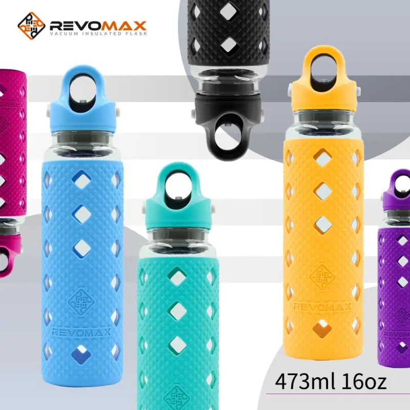 Amonze горячая Распродажа Стекло бутылка для воды с силиконовым рукавом пить воду