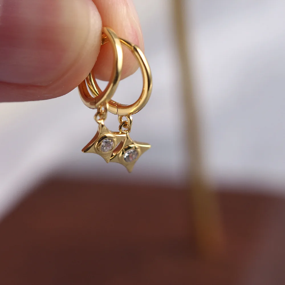 Женские серьги кольца из серебра 925 пробы с