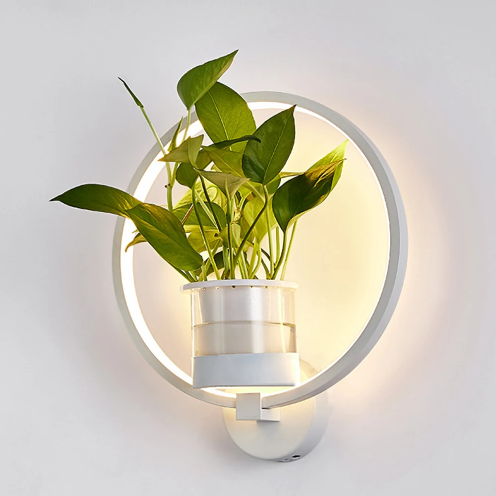 Светодиодный простой современный Проход Настенный светильник Северное растение