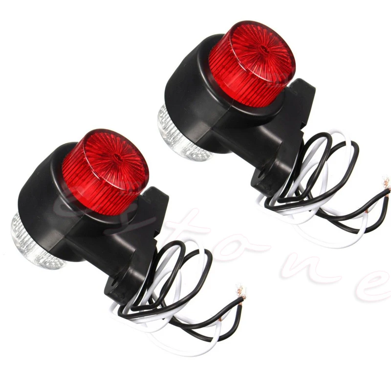 

2x 8 LED Red & White Side Marker Light Lamp Trailer Lorry Caravan 10-30V