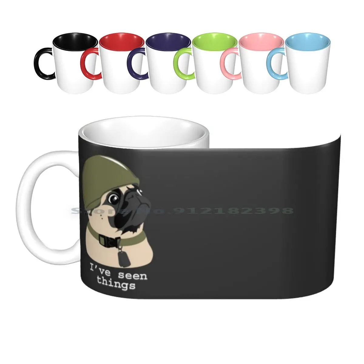 Керамические кружки в виде мопса из войны, кофейные чашки, Кружка для молока и чая, кружка в виде мопса из армии, военно-морских сил, собак, Мопсов, войн, военные, видели вещи, в воздухе