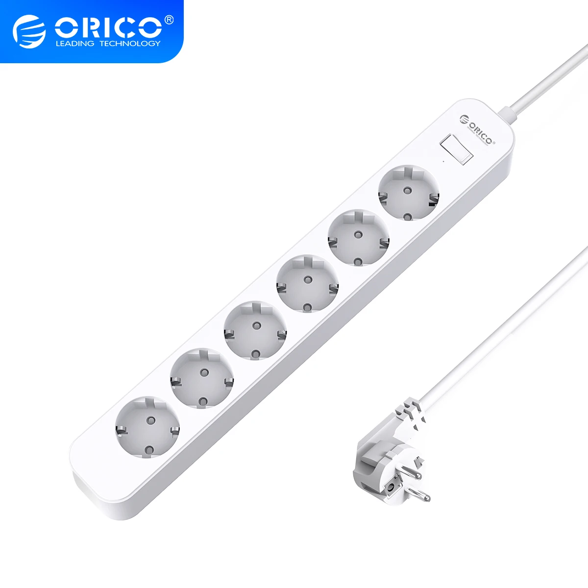 

ORICO Power Strip with 1.5m Extension Cable Electrica Socket 6AC Outlets Multiple Sockets with Overload Protector Home Office