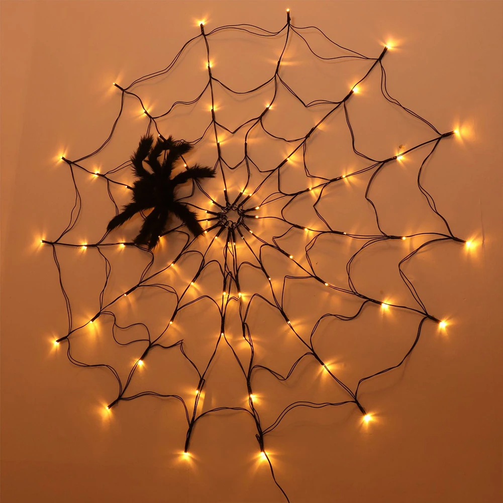 

Outdoor Portable Party Supplies Indoor With Remote Gift Halloween Spider Web Light Holiday Home Decor Universal Waterproof