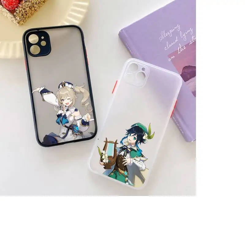 

Cute anime girl snacks Phone Case Clear matte transparent For white iPhone 7 8 x xs xr 11 12 13 pro plus max mini Funda