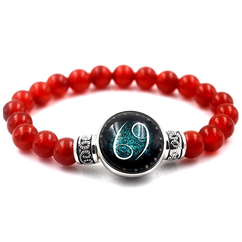 Лидер продаж 8 мм бусины из сардоникса браслеты для женщин и мужчин ювелирные