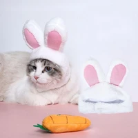 meow pet cute rabbit ear cap cute pet earrings soft and comfortable pet products