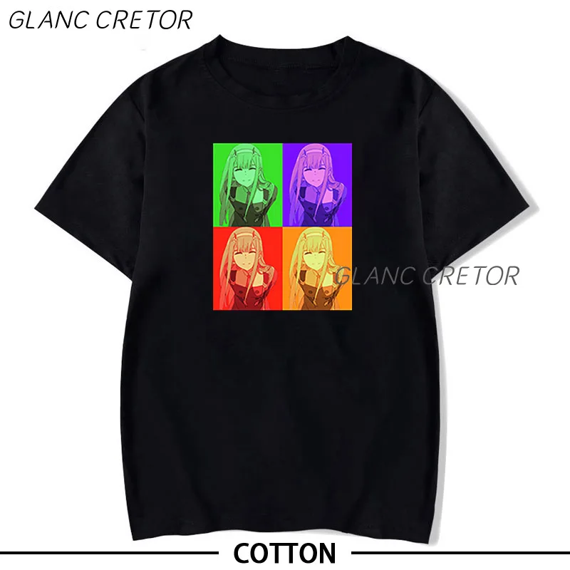 

Мужская футболка Харадзюку Дарлинг в франксе, летняя крутая футболка унисекс с коротким рукавом, футболка с забавным аниме принтом, уличная...