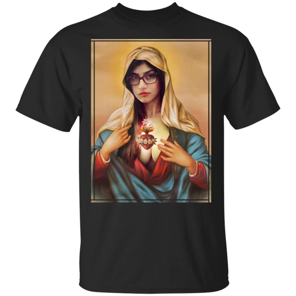 Миа футболка Халифа бывший взрослый актриса девственница черный Мужчины Женщины