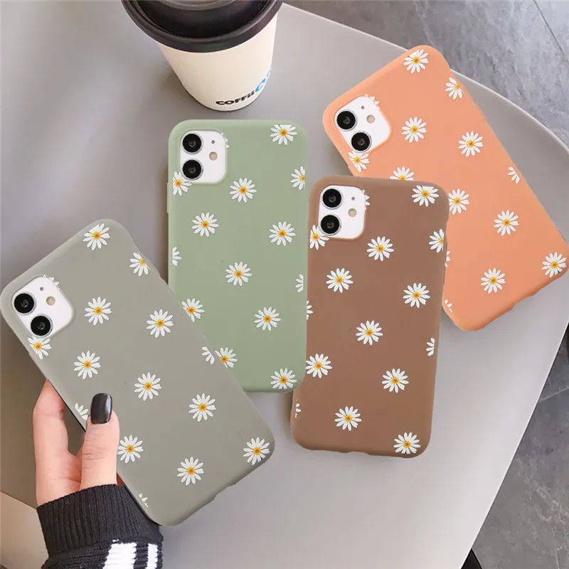 ottwn colorful daisy flowers phone case for iphone 12 pro max 11 pro max x xr xs max 7 8 6 6s plus se 2020 soft tpu back cover free global shipping
