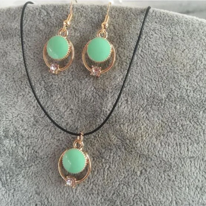 Корейский модный винтажный простой черный кожаный шнур Хрустальный сплав