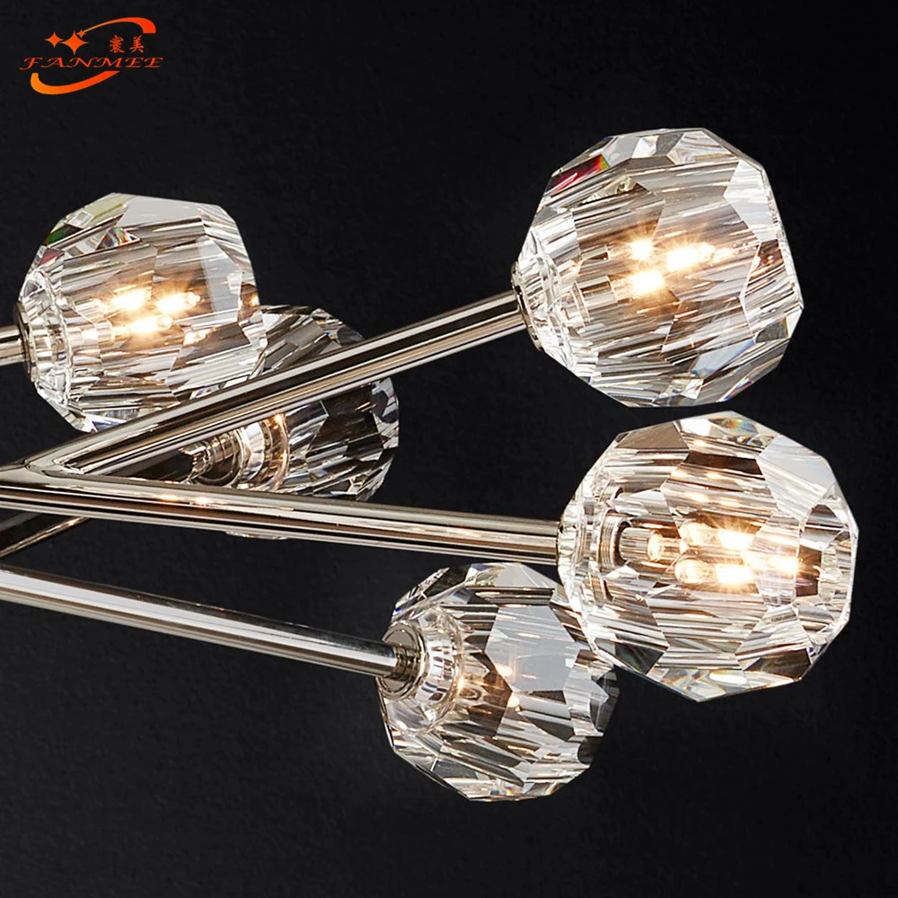 Сферическая люстра 4" Современная хрустальная люстра Linghting хрустальная лампа с хрустальными подвесками шаровая люстра для дома