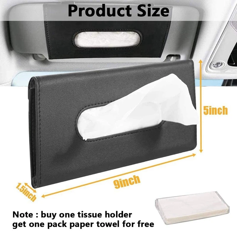 

2-Piece Car Tissue Holder, Sun Visor Napkin Holder, Tissue Box Holder, Leather Tissue Box, Car Tissue Box
