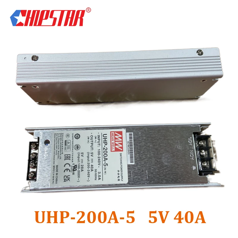 Mean Well UHP-200A-5 тонкий светильник 5 В 40 А 200 Вт блок питания - Цена: 2096.96