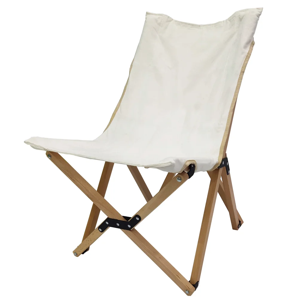 

Portable Wooden Beach Chair Butterfly Chair Camping Folding Outdoor Chair for Hiking BBQ Beach Traveling Picnic with Storage Bag