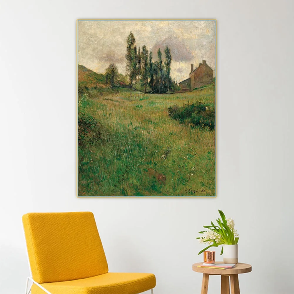 Картина маслом на холсте Собака бегает по лугу