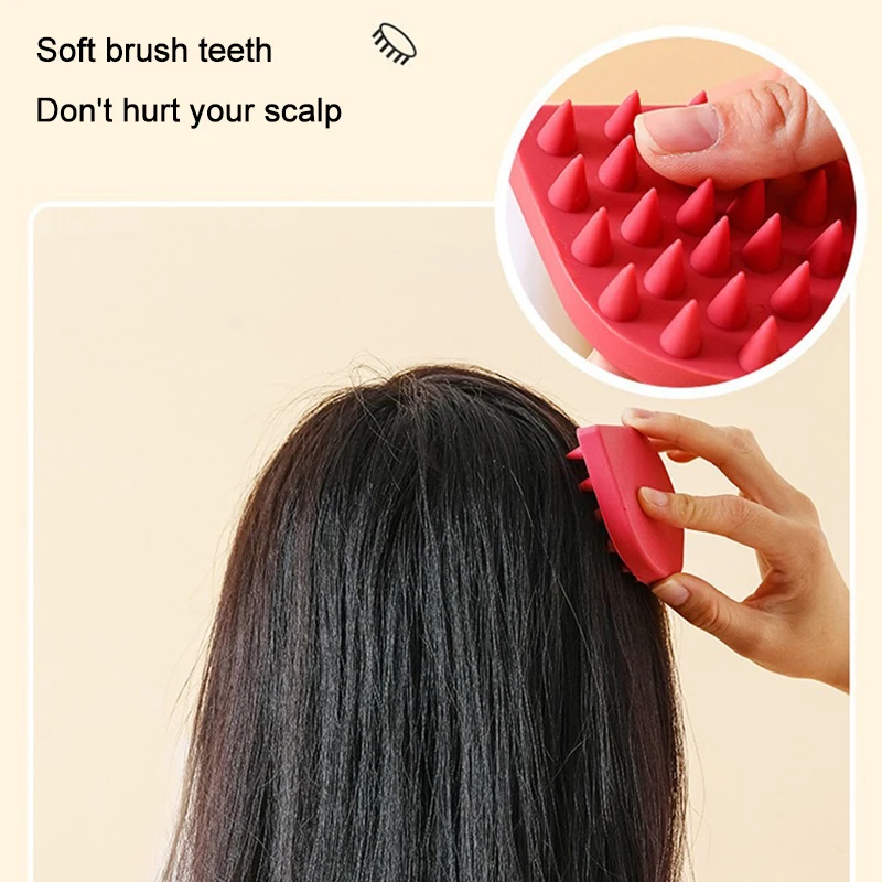 

1 Pcs Shampoo Brush Hair Scalp Cleaning Massage Brush Soft Hair Silicone Comb Help To Promote Bloods Circulation And Hair Growth