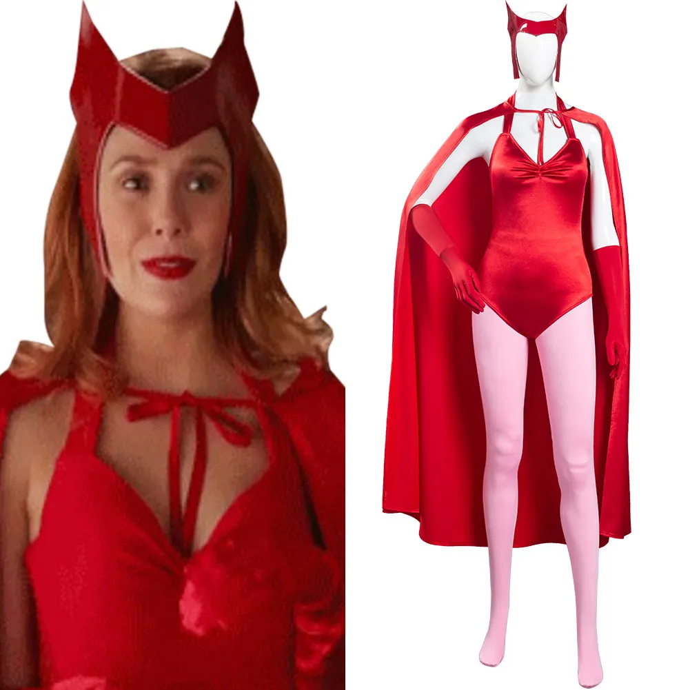 Женский костюм для косплея Wanda Vision Scarlet Witch Maximoff карнавальный на Хэллоуин |