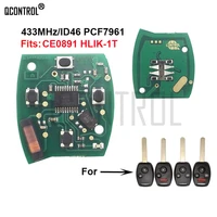 qcontrol car remote key circuit board for honda ce0891 hlik 1t accord element pilot cr v hr v insight city jazz odyssey fleed