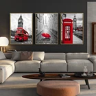 Реалист Лондон картины на холсте с изображением пейзажа Биг Бен Wall Art принты Плакаты и отпечатки 3 панелей настенные панно для Гостиная