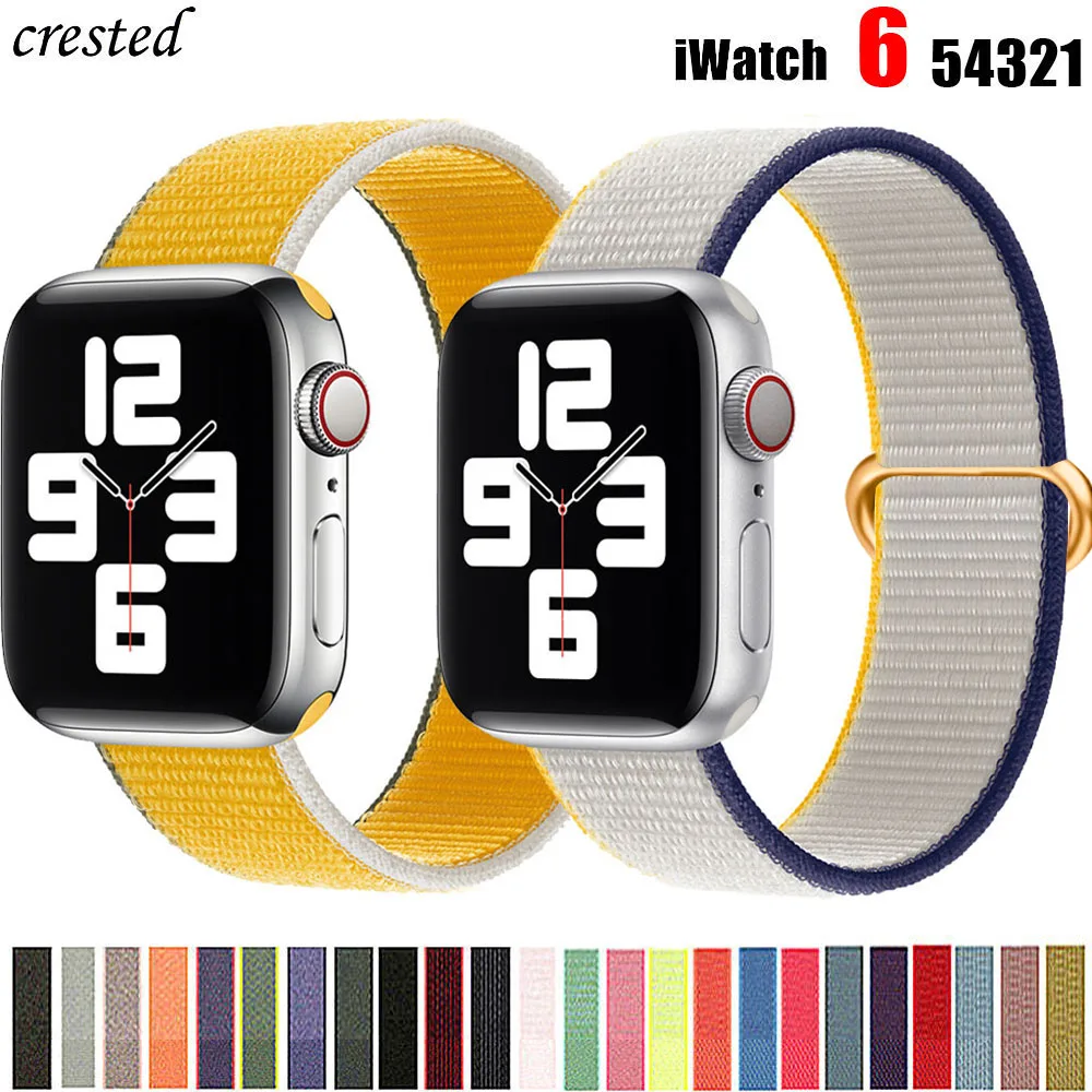 Ремешок нейлоновый для apple watch band 44 мм 40 38 42 браслет iWatch 6 5 4 3 se|Ремешки часов| |