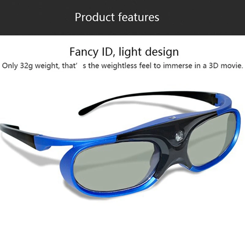 

Active Shutter 96-144HZ Rechargeable 3D Glasses for BenQ Acer X118H P1502 H6517ABD Optoma JmGo V8 XGIMI Projector