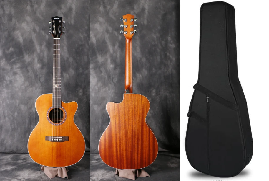 Акустическая гитара Finlay 40 дюймов корпус из твердой ели/красного дерева | Спорт и