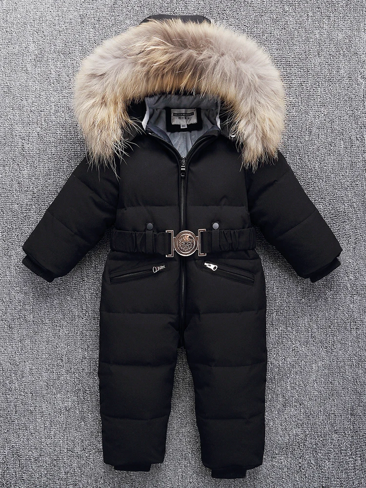 803 Russia Winter Thicken Rompers Snowsuit Baby Boys$Girls Warm Hoodie Clothes Girls Duck Down girls winter Jacket Jumpsuit | Детская