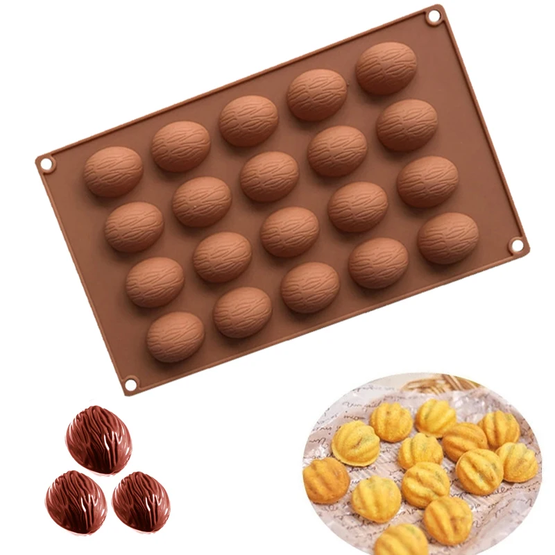 20 Cavities Walnut Nut Shaped Chocolate Molds Cake Pudding Fondant Mould Decorating Tools | Дом и сад