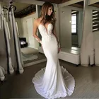 Женское атласное платье с юбкой-годе, винтажное кружевное платье невесты