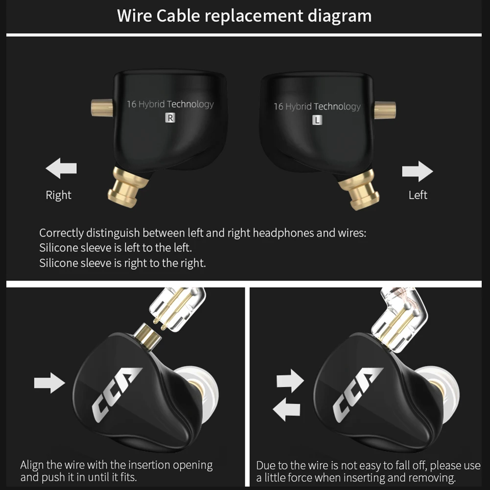 

CCA CA16 Hybrid Driver In Ear Headphone Balanced Armature+ Dynamic Driver 90 Degree Right Angle 3.5mm Wired Earbud HiFi Earphone
