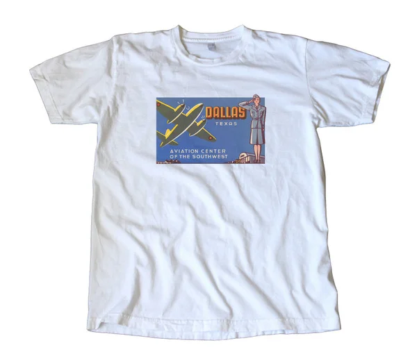 

Vintage Dallas Texas Travel Decal T-Shirt - Aviation, Southwest, Lone Star Retro