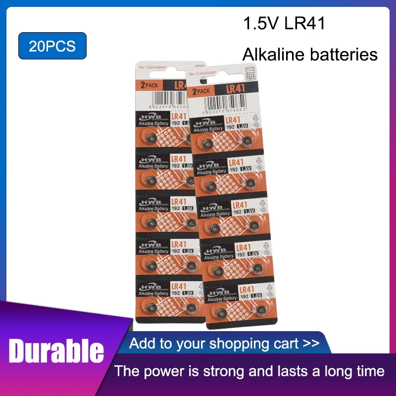 

Hot 20pcs LR41 Button Cell Batteries Original for Maxell SR41 AG3 G3A L736 192 392A Zn/MnO2 1.5V Coin Batteries