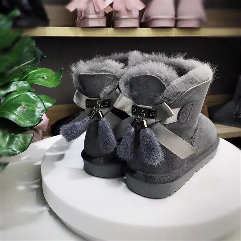 Одежда высшего качества Женские зимние ботинки из натуральной овечьей 2020