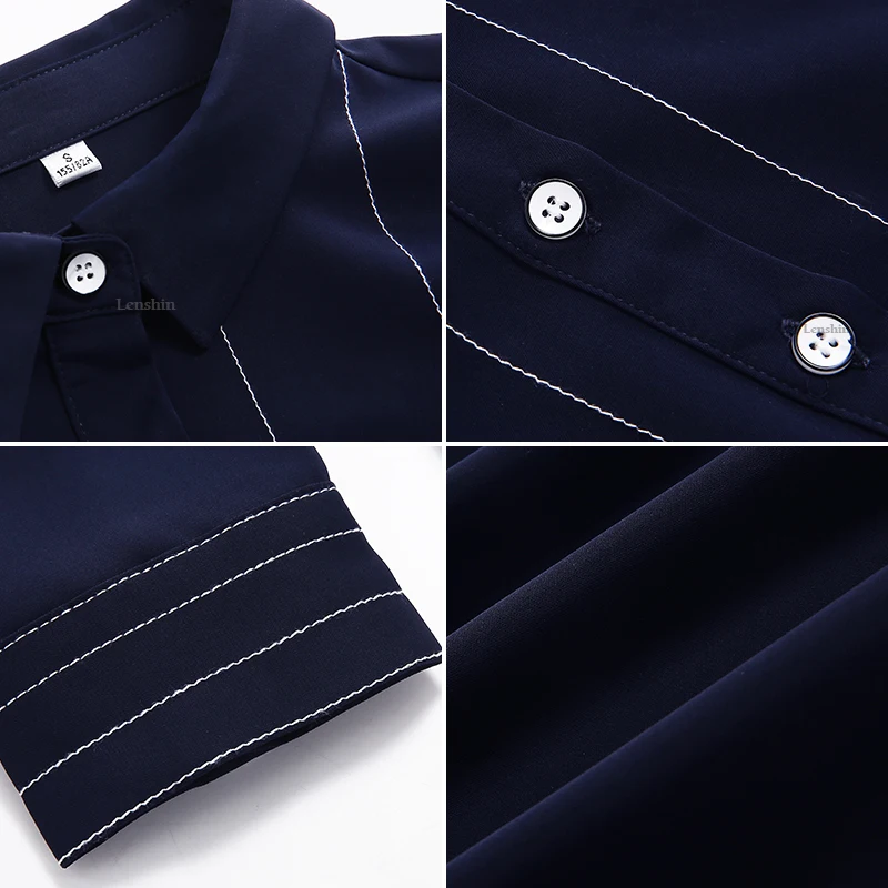 Lenshin рубашки в полоску для женщин мягкая и удобная блузка с длинными рукавами