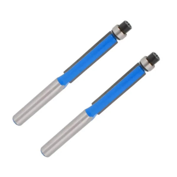 

2pcs 2.6 inch Long 2 Edges Flush Trim Router Bit 1/4 inch x 1/4 inch for Carpenter