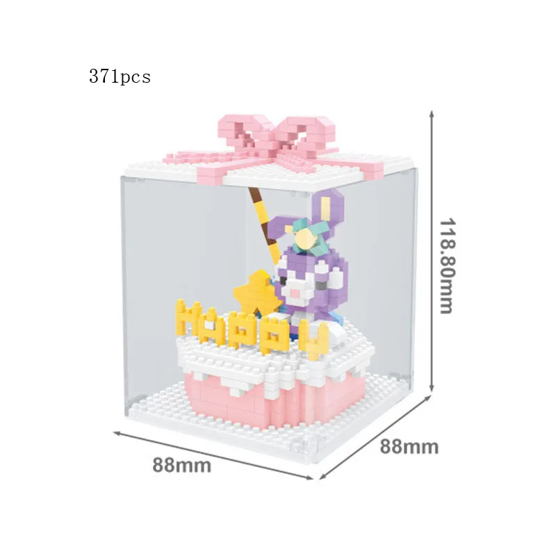 

Disney cartoon cake micro diamond block bear Mickey Mouse Daisy Donald Duck StellaLou rabbit build brick education toy nanobrick