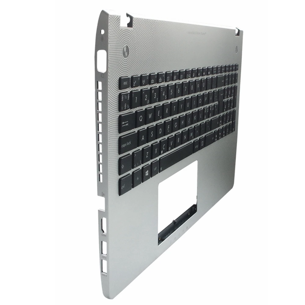 GZEELE Новая Клавиатура ноутбука рамка для ASUS X501U N56 N56V N56VM N56VZ N56SL Серебряный Топ чехол Упор для рук верхний чехол C оболочкой подсветка