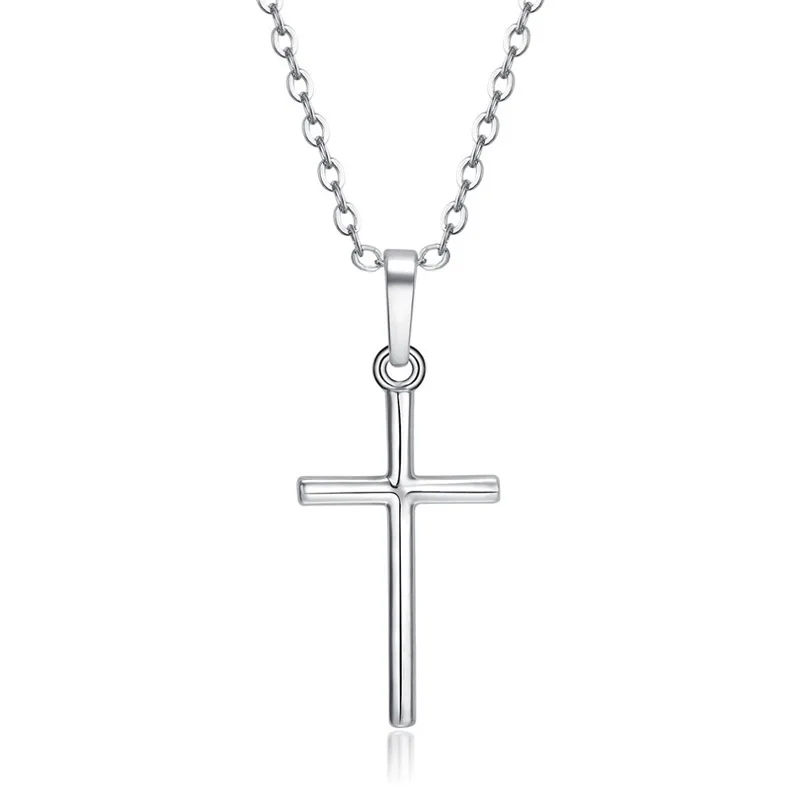 Fashion SimpleCross Chain Necklace Women Men Gold Silver Color Jewelry Pendant Necklaces Crucifix Christian Ornament Gifts | Украшения и