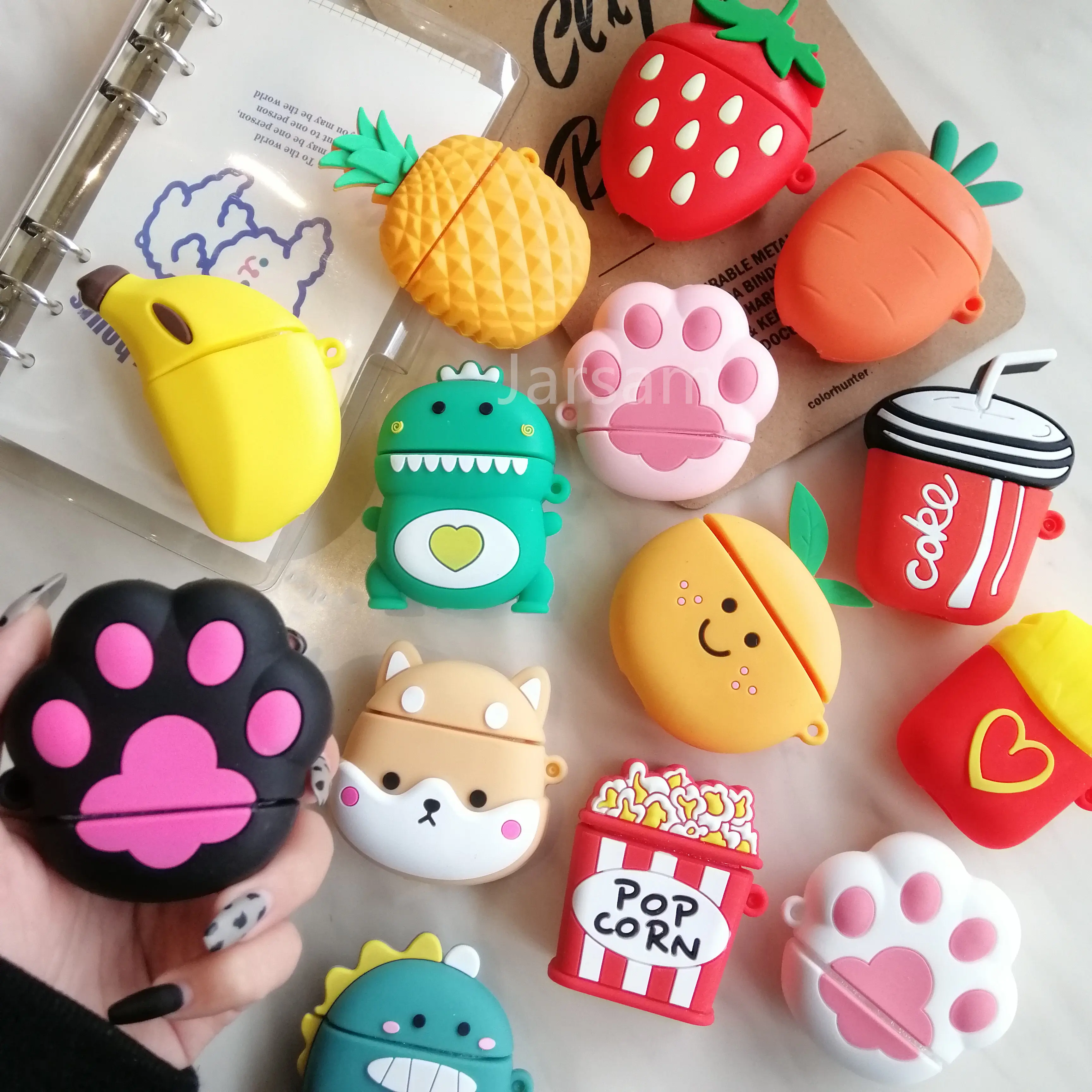 

Cartoon Cute Solid Color Earphone Case For AirPods Pro 2 1 Cases Luxury Texture Protective Cover for AirPod 2 for Air Pods