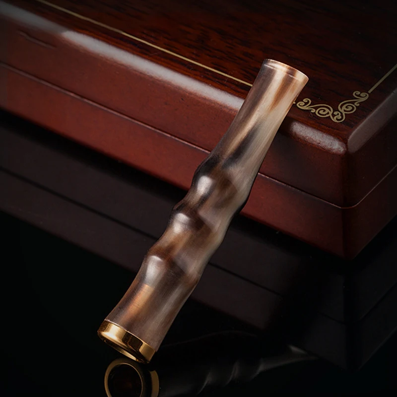 

ZOBO Washable Cigarette Tar Filter Yak Horn Cigarette Holder Recycle Microporous Filter for 5/8mm Cigarettes Gifts for Smoking