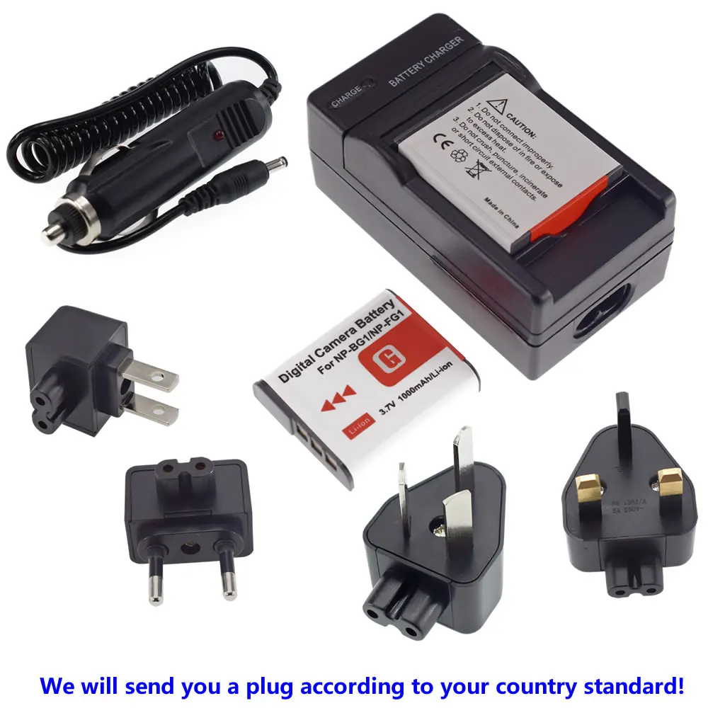 2x NP-BG1 Battery + Charger For Sony Cyber-shot DSC-H DSC-W DSC-N1 N2 DSC-T | Электроника