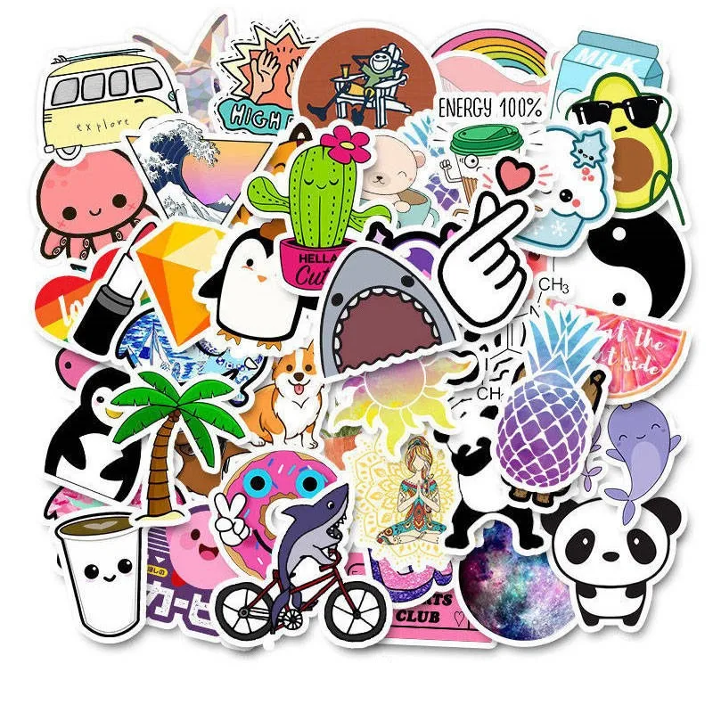 50 шт. Сделай Сам наклейки мультфильм Водонепроницаемый ПВХ детские Мультяшные