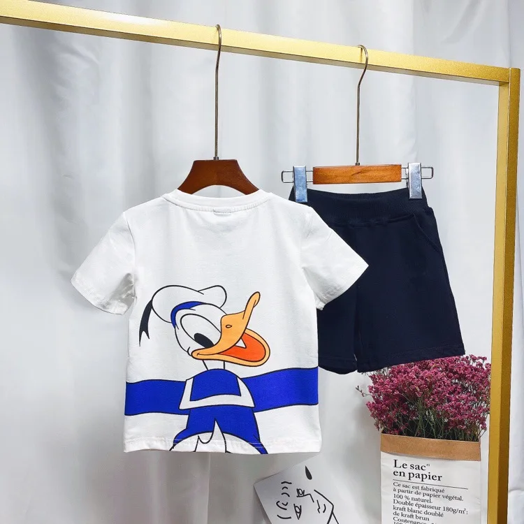 Новинка летняя детская одежда с Микки Маусом для мальчиков и девочек