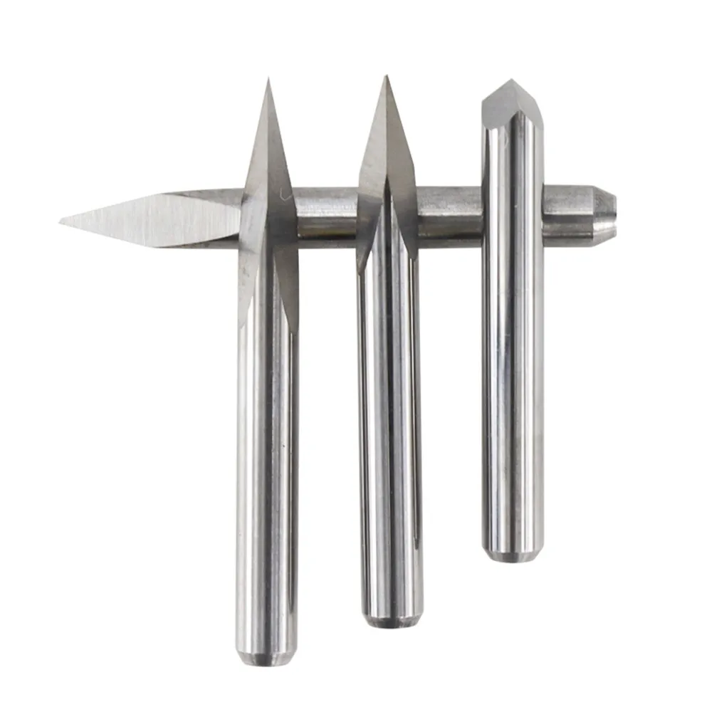 10 Pcs 20/30/40/45/60/90 Degree Tip 0.1-0.3mm 3 Edge Pyramid Engraving Bits 3.175mm Cnc Shank 3d Milling Cutter | Инструменты