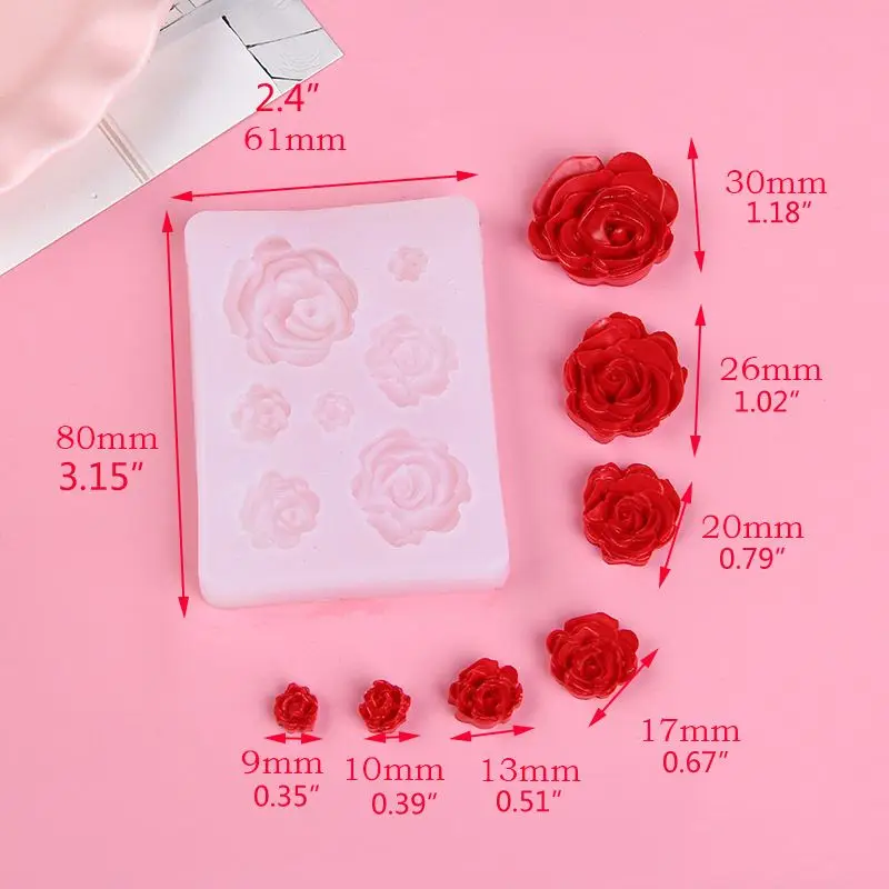 

7 размеров смолы розы цветок фотополимерные ювелирные изделия художественные изделия