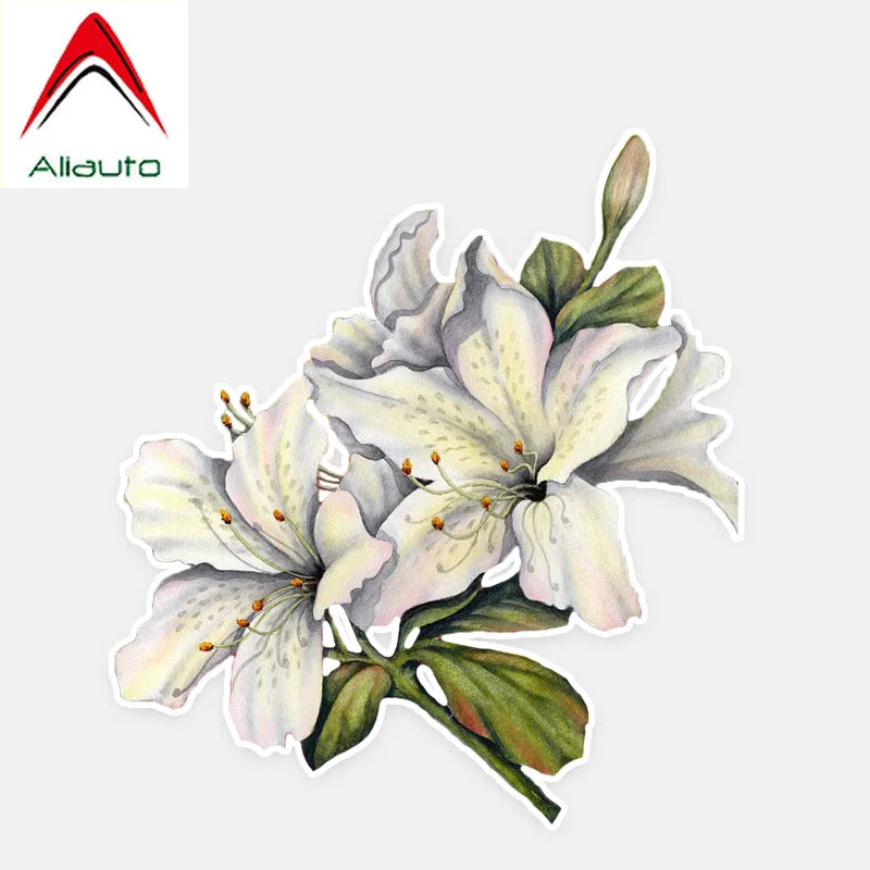 Автомобильные наклейки Aliauto красивые аксессуары в виде цветка лилии