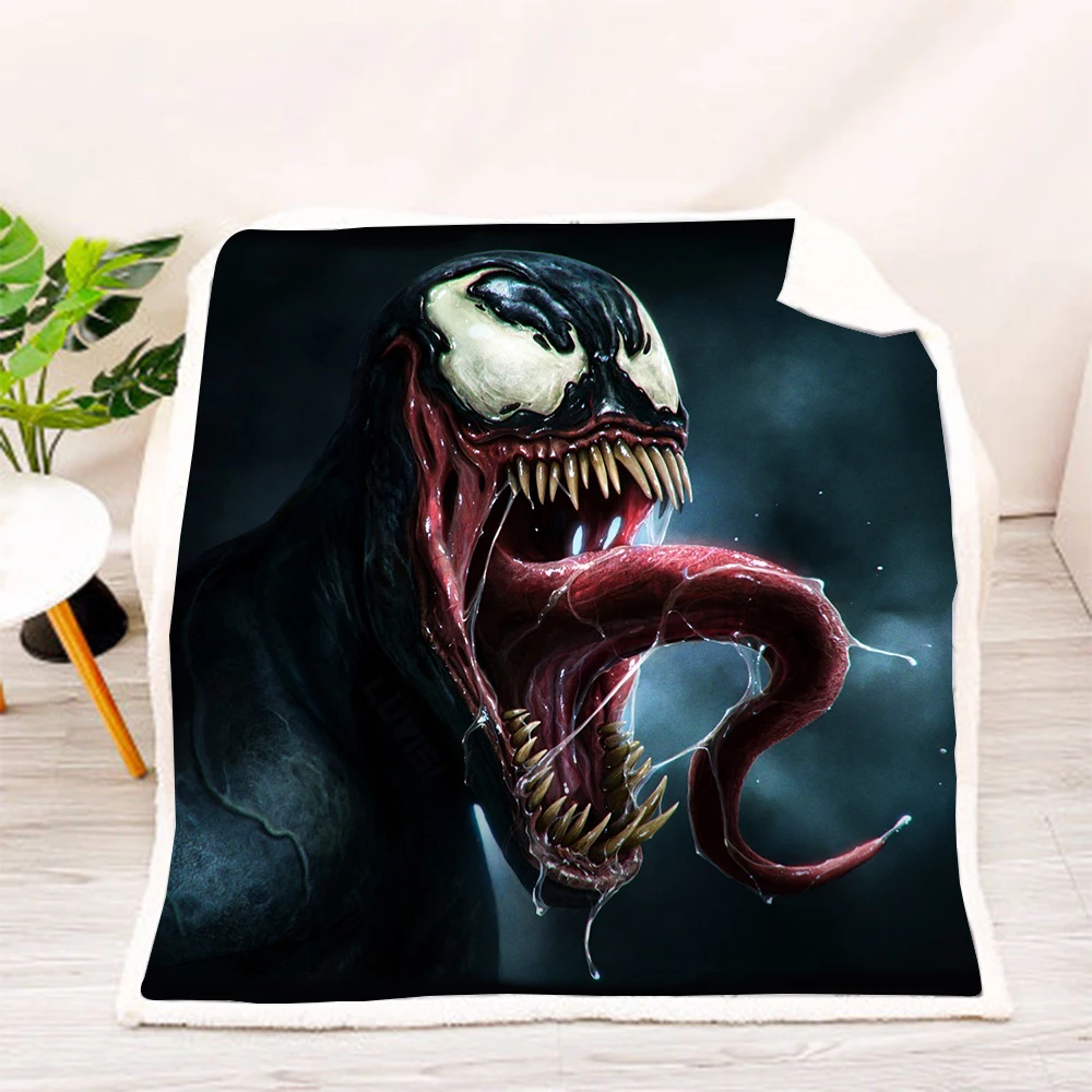 Новый дизайн пленка Venom мягкая теплая одежда Коралловый флис Плюшевые пледы