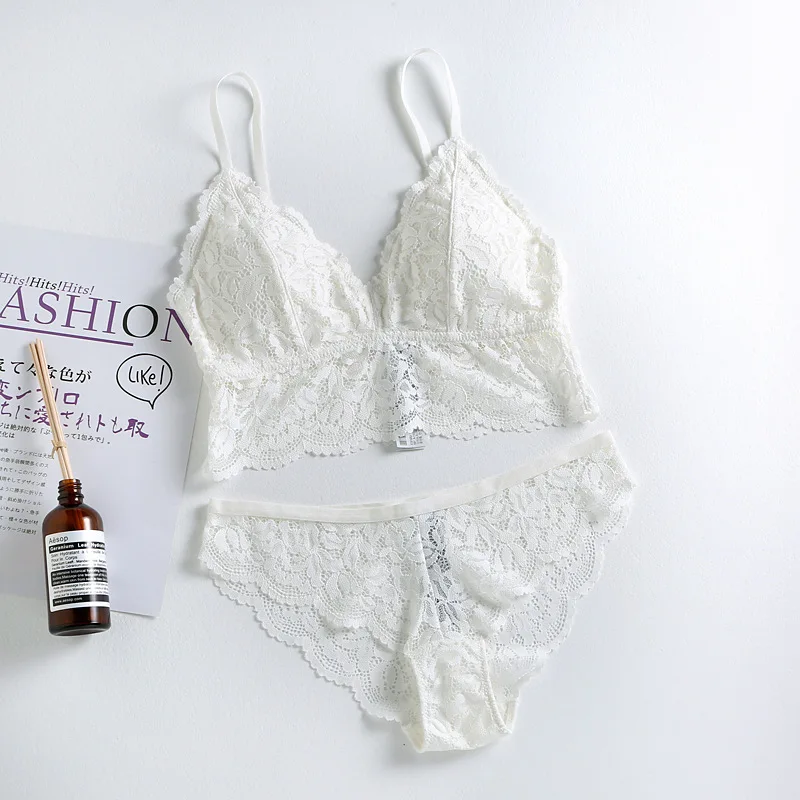 Привлекательный французский кружевной топ треугольный бюстгальтер без камней