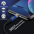 Магнитный кабель 360 , 3A, кабель для быстрой зарядки и передачи данных Micro USB, шнур, провод, поддержка передачи данных для iPhone, Huawei, Vivo